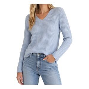 Tommy Hilfiger Sky Blue Ribbed Knit Crewneck Sweater Long Sleeve Small